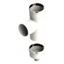 Te 90º recoge condensados Ø50mm Macho-Hembra en PP chimenea FIG