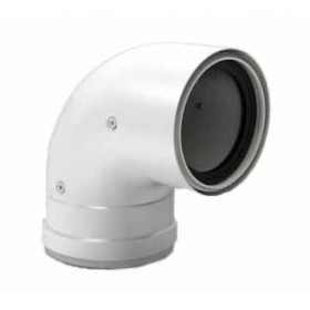 Codo 90º PP protegido Ø100mm/125 color blanco chimenea FIG