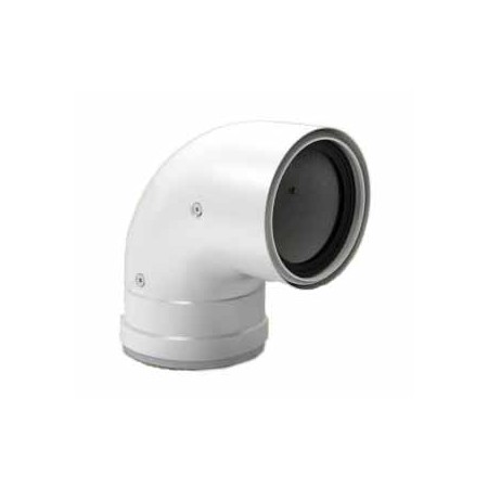 Codo 90º PP protegido Ø100mm/125 color blanco chimenea FIG