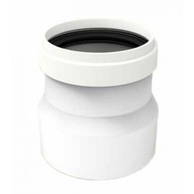 Adaptador Ø100mm/125mm a Ø100mm color blanco chimenea FIG