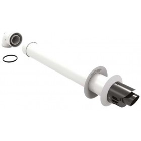 Kit horizontal Ø60/100mm PP/acero lacado blanco chimenea FIG compatible ATLANTIC