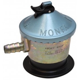 Regulador nacional MONFA para botella doméstica gas butano/propano presión de salida 30 mbar con salida boquilla diam 10 mm