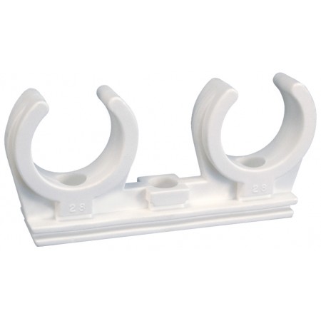 Abrazadera polipropileno ESCOFIX doble Ø20 a 22mm
