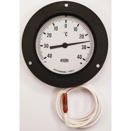 Termómetro Ø100mm con aro frontal capilar 1.5m -40 a +40 ºC