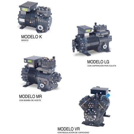 COMPRESOR SEMIHERMETICO R404A GELFRED MODELO 6MR27.2X