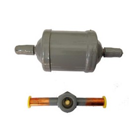 FILTRO DESHIDRATADOR + VISOR DE LIQUIDO 3/8 MONTADO EN CONDENSADORA GELPHA