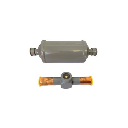FILTRO DESHIDRATADOR + VISOR DE LIQUIDO 7/8 MONTADO EN CONDENSADORA GELPHA