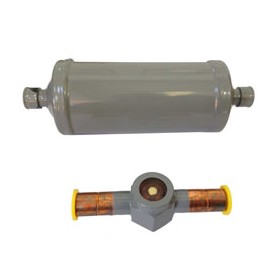 FILTRO DESHIDRATADOR + VISOR DE LIQUIDO 5/8 MONTADO EN CONDENSADORA GELPHA