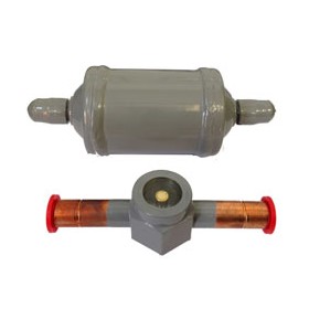 FILTRO DESHIDRATADOR Y VISOR DE LIQUIDO 1/2 MONTADO EN CONDENSADORA GELPHA