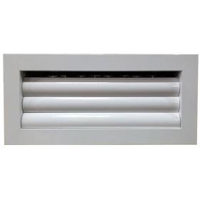 Reja de aleta curva con regulación para techo MADEL AMT-AC+SP 500x200mm (T) fijacion tornillo visible lacada blanco