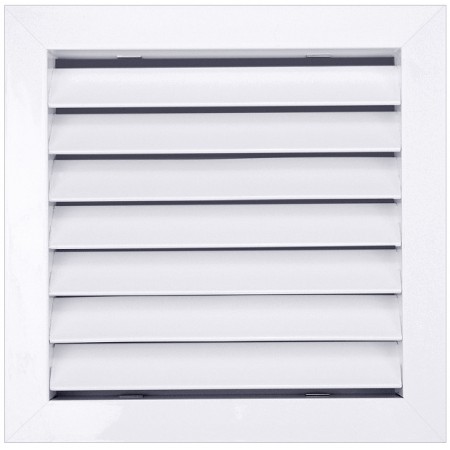 Reja retorno con filtro y portafiltros de aletas fijas a 45º MADEL DMT-AR+PFT 700x700mm lacada blanco y fijacion tornillo