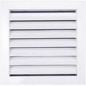 Reja retorno con filtro y portafiltros de aletas fijas a 45º MADEL DMT-AR+PFT 450x450mm lacada blanco y fijacion tornillo