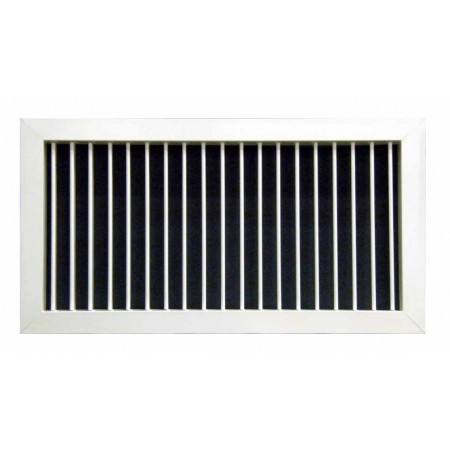 Reja de impulsión simple deflexión con  regulación MADEL BMT-AN+SP 250x250mm acabado anodizado plata mate