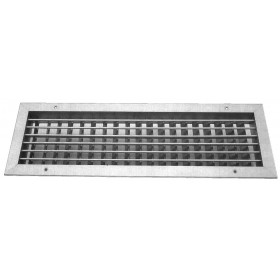 Reja de impulsión doble deflexión MADEL CMT-AN 1000x200mm acabado anodizado plata mate