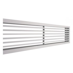 Rejilla lineal con regulación y marco de 24mm para impulsión o retorno y aletas fijas MADEL LMT+SP 450x150mm acabado anodizado p