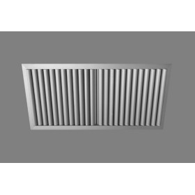 Reja de aleta curva con regulación para techo MADEL AMT-AC+SP 250x250mm (T) fijacion tornillo visible acabado plata mate