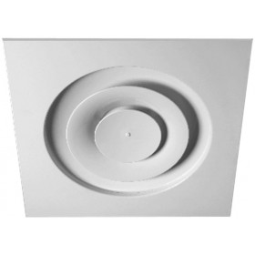 Difusor de conos regulables con regulación integrado en placa para techos modulares MADEL DCG-MOD/600+R3E Ø315 lacado blanco