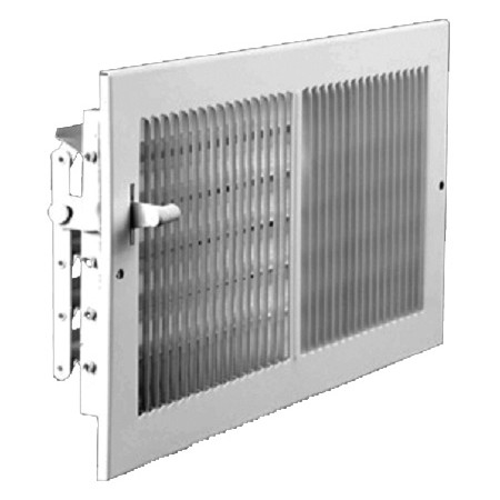 Reja estampada en acero galvanizado para impulsion con regulador de caudal MADEL CRG-CCV 100x100mm lacada gris