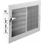 Reja estampada en acero galvanizado para impulsion con regulador de caudal MADEL CRG-CCV 100x100mm lacada gris