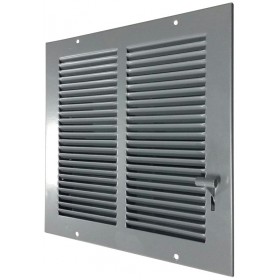 Reja estampada en acero galvanizado para impulsion con regulador de caudal MADEL CRG-CCV 200x150mm lacada gris