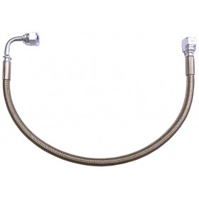 TUBO FLEXIBLE DE ACERO INOXIDABLE CONEXIÓN RECTA 1/4" SAE CODO 90º  1/4" SAE 450MM