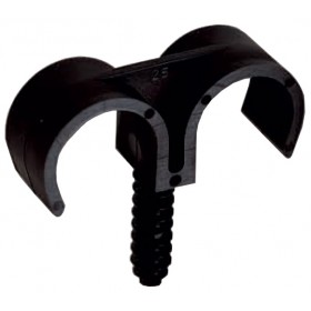 Grapa ESCOFIX FIX-RING doble negra con taco Ø25
