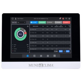 Control centralizado táctil 10.1" función web para 384 unidades interiores aire acondicionado y 48 sistemas frigoríficos MVD V8 