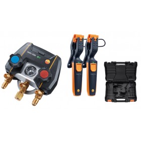 SET SMART PUENTE DE MANOMETRO DIGITAL PARA SMARTPHONE TESTO 550i CON BLUETOOTH Y APP + 2 SONDA PINZA INALAMBRICAS Y MALETA RIGID