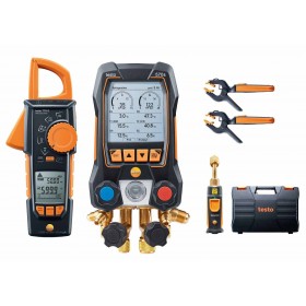 SET ANALIZADOR DIGITAL TESTO 570S CON BLUETOOTH Y APP + 2 SONDAS PINZA INALAMBRICA DE TEMPERATURA. 1 VACUOMETRO INALAMBRICO. 1 P