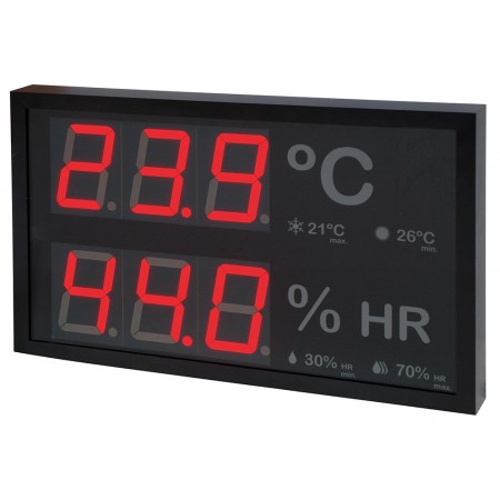 Panel indicador LED gran formato de temperatura y humedad relativa ambiente con comunicación RS485 MODBUS TH-GF (sin sonda) Cump
