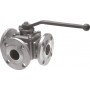 Válvula esfera para gas alfa-103 3 vias PN-16/40 DN40 palanca bola para gas tipo l  corpo astm a216 wcb. sfera AISI  304. stelo 