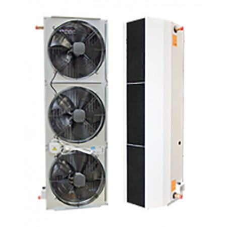 Cortina de aire SODECA INDUSTRIAL MODULAR IND-250-E1-0 RAL 9016 2750mm monófasica 230V con batería eléctrica trifásica 400V altu
