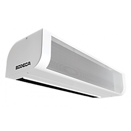 Cortina de aire SODECA COMERCIAL COM-B-250-E-CO-MA RAL 9016 2510mm monófasica 230V con batería eléctrica trifásica 400V selector