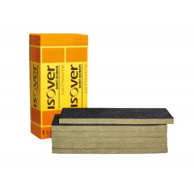 Panel lana de vidrio ISOVER U PROTECT SLAB 4.0 A1 una cara aluminio negro 1.2x0.6m espesor 90mm