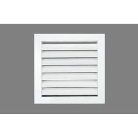 Reja retorno con filtro y portafiltros de aletas fijas a 45º MADEL EMT-FY 450x200mm anodizado plata mate y fijacion clip