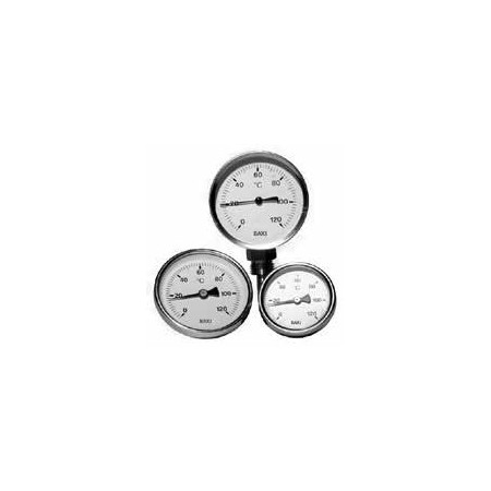 Caja  5uds. Termómetro horizontal esfera Ø63 con vaina 50mm BAXI  0 a 120ºC