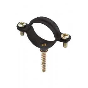 Abrazadera gásmica ESCOFIX negra con tirafondo Ø42mm