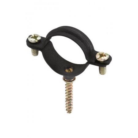 Abrazadera gásmica ESCOFIX negra con tirafondo Ø54mm