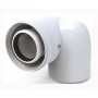 Codo 90º Ø60/100mm descentrado PP/acero lacado blanco chimenea FIG