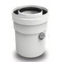 Manguito con recogida de condensados Ø60/100mm Macho-Hembra PP/acero lacado blanco chimenea FIG