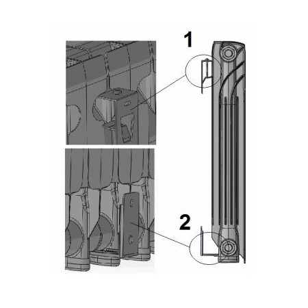 Soporte de pared ESCOELECTRIC para emisor eléctrico EF R500/85