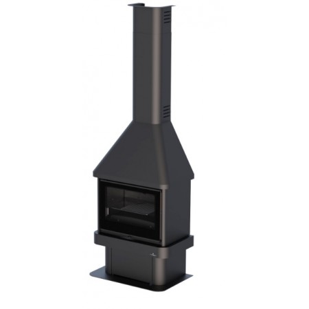 Comprar Chimenea Metálica Tres Cristales Con Turbina Y Cristal Vision 12 Kw Lisboa 3C Vision CE17220 al Mejor Precio