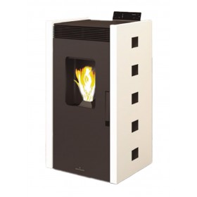 Comprar Estufa De Pellet 9 Kw Color Marfil Y Detalle Cristal Negro Zoe CE17426 al Mejor Precio