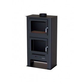 Estufa de leña Boreal ECO200H con horno y lenero 7 kW negra regulacion de aire acero inoxidable volumen 160 m3 Comprar Estufa de leña Boreal ECO200H al Mejor Precio