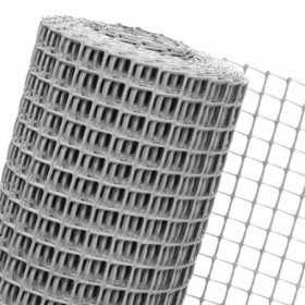 MALLA PLAST. GRIS 11x9mm CUADRADO 25MT ROLLO