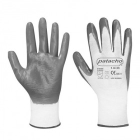 GUANTE NYLON BLANCO NITRILO GRIS T-10 PAR