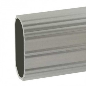 TUBO ALUMINIO ESTRIADO 3MT PLATA MATE 30X15X3X0.7