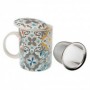 TAZA MUG PORCELANA  TAPA  FILTRO ALFAMA