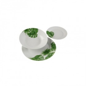 VAJILLA PORCELANA NEW LEAVES 18 PIEZAS