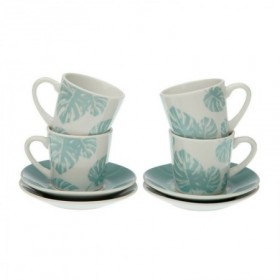 TAZAS CAFE  PLATO PORCELANA SHELLY JUEGO 4